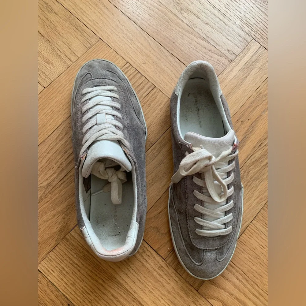 Zara - Grey Leather Sneakers - size 8/39 - Picture 10 of 12